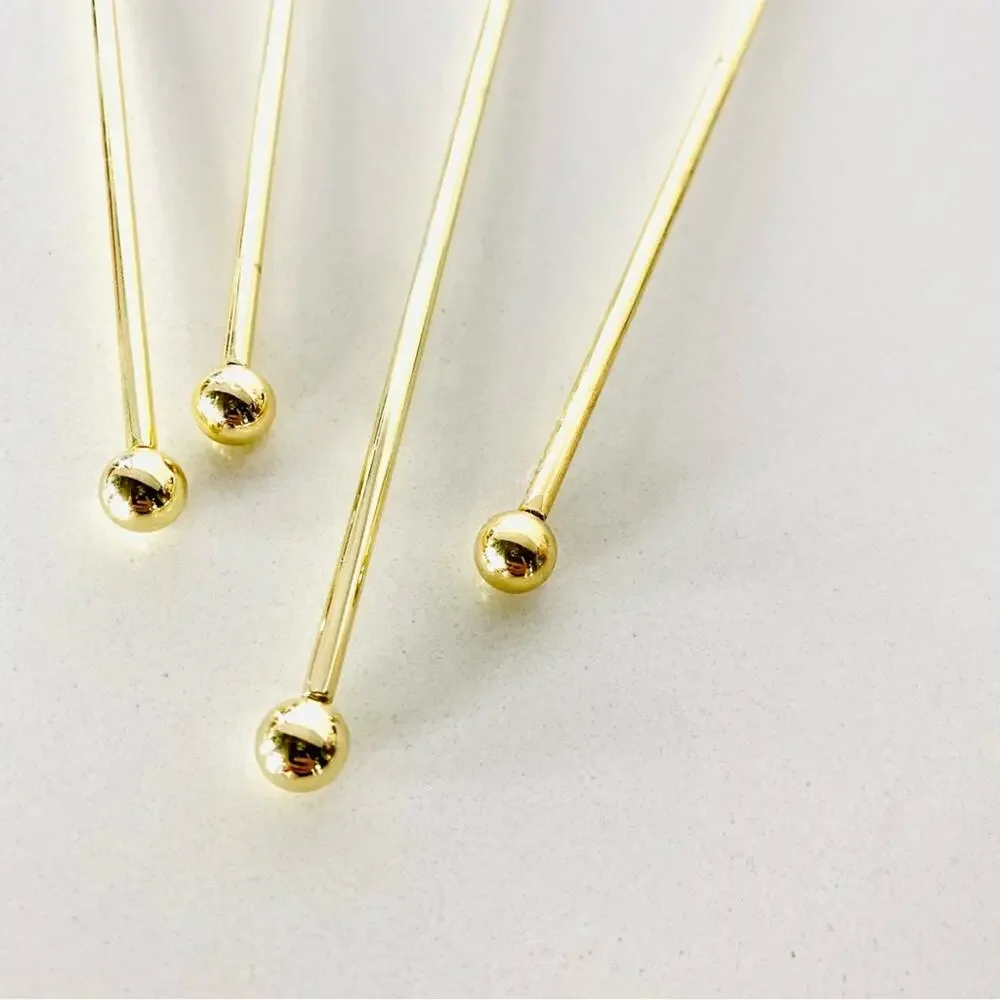 NEW POSHMARK Gold Logo Circle Disc Cocktail Stir Stick Stirrer Barware Set 4